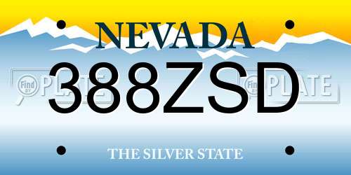 388ZSD Nevada License Plate