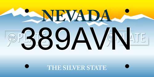 389AVN Nevada License Plate