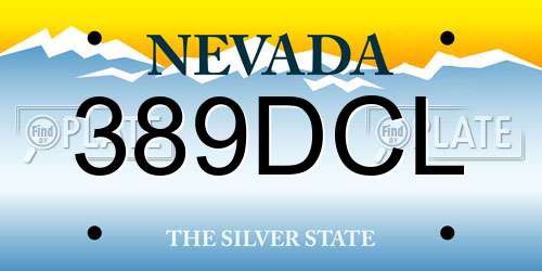 389DCL Nevada License Plate