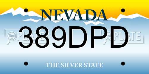 389DPD Nevada License Plate