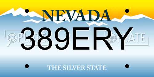 389ERY Nevada License Plate