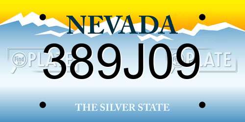 389J09 Nevada License Plate