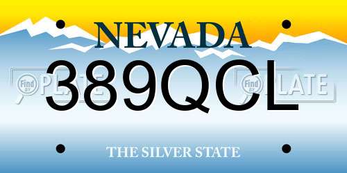 389QCL Nevada License Plate