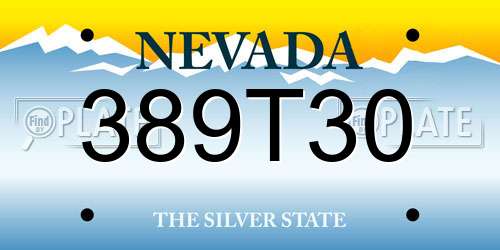 389T30 Nevada License Plate
