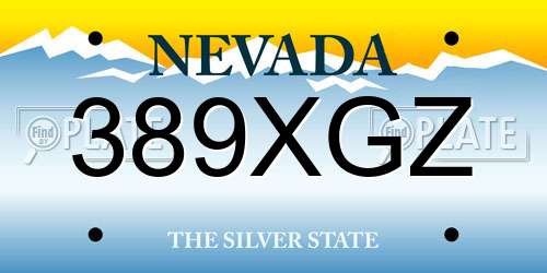 389XGZ Nevada License Plate