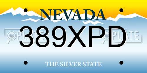 389XPD Nevada License Plate