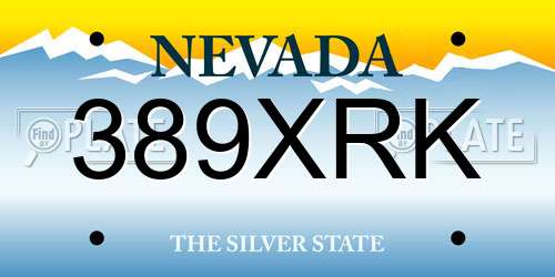 389XRK Nevada License Plate
