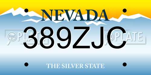 389ZJC Nevada License Plate