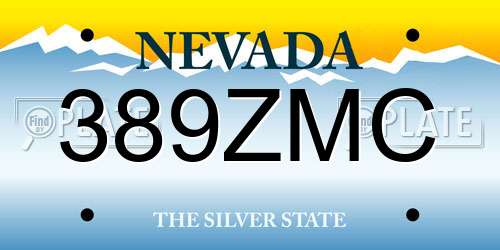 389ZMC Nevada License Plate