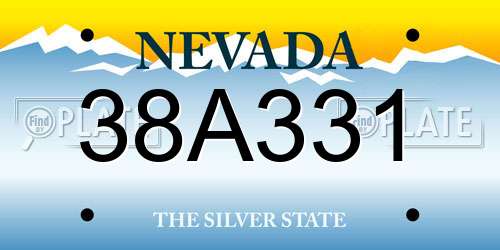 38A331 Nevada License Plate
