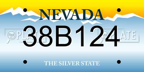 38B124 Nevada License Plate