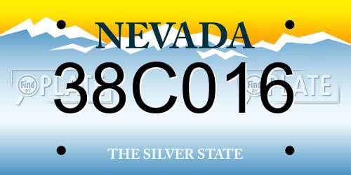 38C016 Nevada License Plate