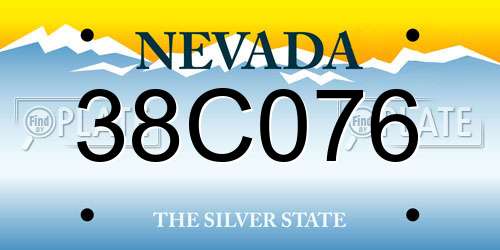 38C076 Nevada License Plate