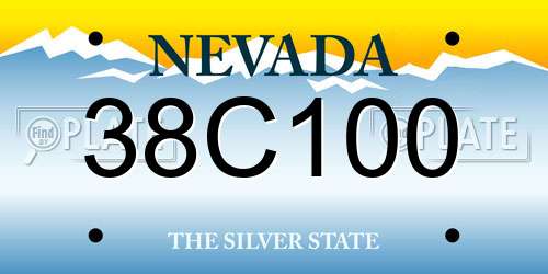 38C100 Nevada License Plate