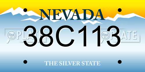 38C113 Nevada License Plate