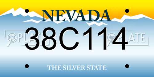 38C114 Nevada License Plate