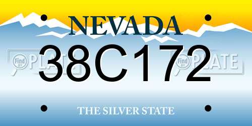 38C172 Nevada License Plate