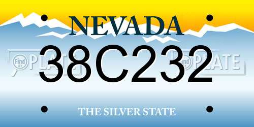 38C232 Nevada License Plate
