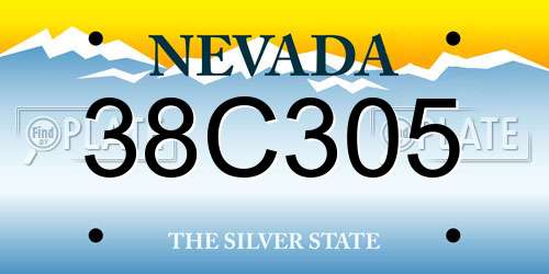 38C305 Nevada License Plate