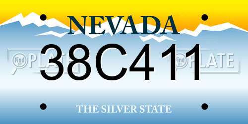 38C411 Nevada License Plate