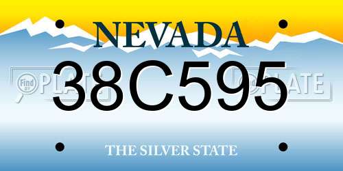 38C595 Nevada License Plate