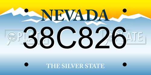 38C826 Nevada License Plate
