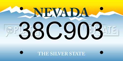 38C903 Nevada License Plate