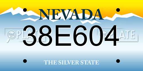 38E604 Nevada License Plate