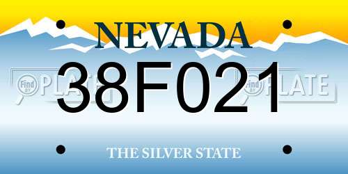 38F021 Nevada License Plate