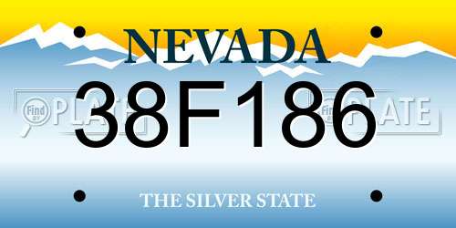 38F186 Nevada License Plate