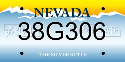 38G306 Nevada License Plate