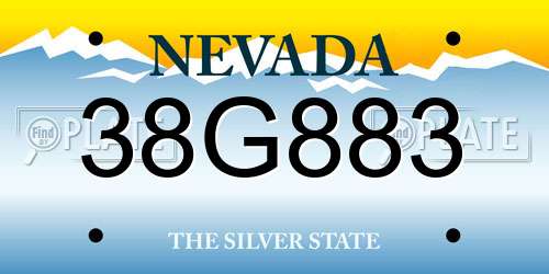38G883 Nevada License Plate