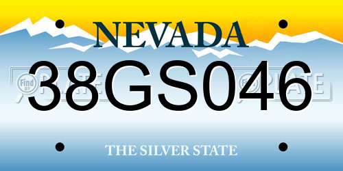 38GS046 Nevada License Plate