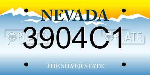 3904C1 Nevada License Plate