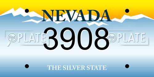 3908 Nevada License Plate
