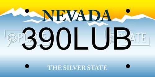 390LUB Nevada License Plate