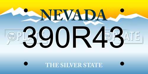 390R43 Nevada License Plate