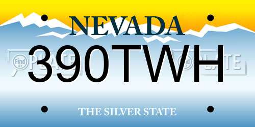 390TWH Nevada License Plate