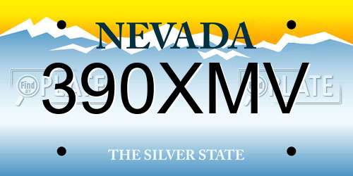 390XMV Nevada License Plate