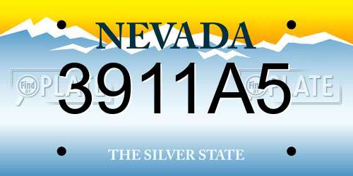 3911A5 Nevada License Plate