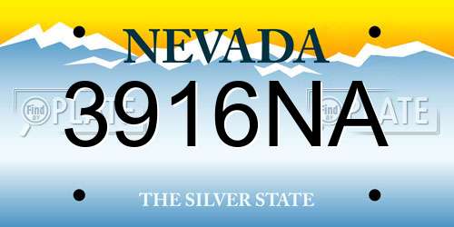 3916NA Nevada License Plate