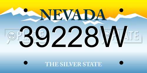 39228W Nevada License Plate