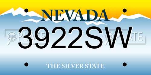 3922SW Nevada License Plate