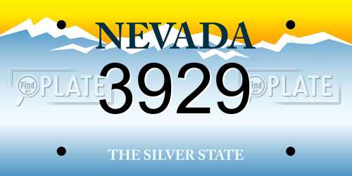 3929 Nevada License Plate