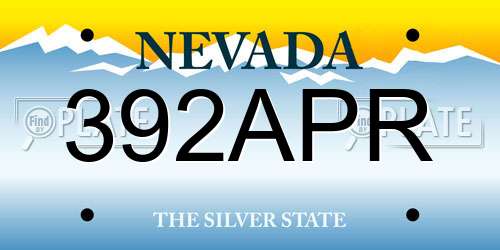 392APR Nevada License Plate