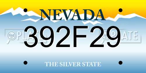 392F29 Nevada License Plate