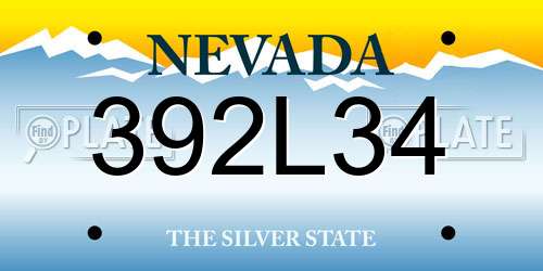 392L34 Nevada License Plate