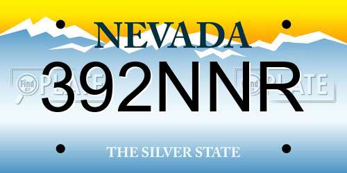 392NNR Nevada License Plate