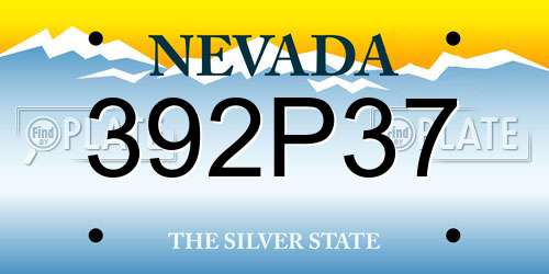 392P37 Nevada License Plate