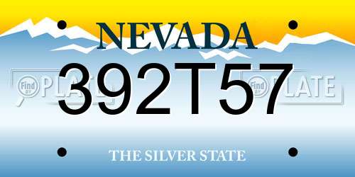 392T57 Nevada License Plate